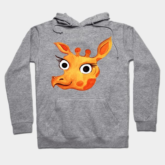 Giraffe Face hand Drawn Hoodie by Mako Design 